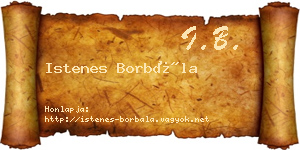 Istenes Borbála névjegykártya